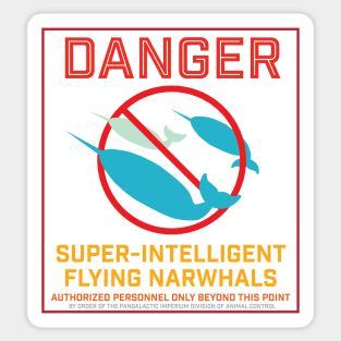 Danger: Super-Intelligent Flying Narwhals | The Adventures of Captain Radio Podcast Sticker